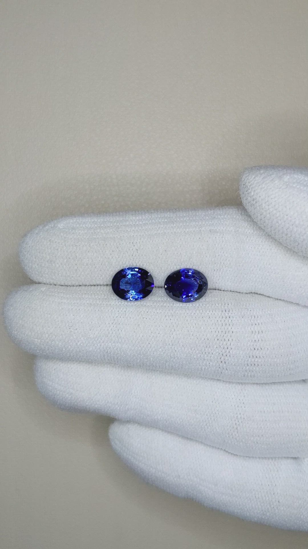 3.64 Ct.Tw.Total Carat Weight Blue Sapphire Pair from Ceylon (Sri Lanka) Size Video