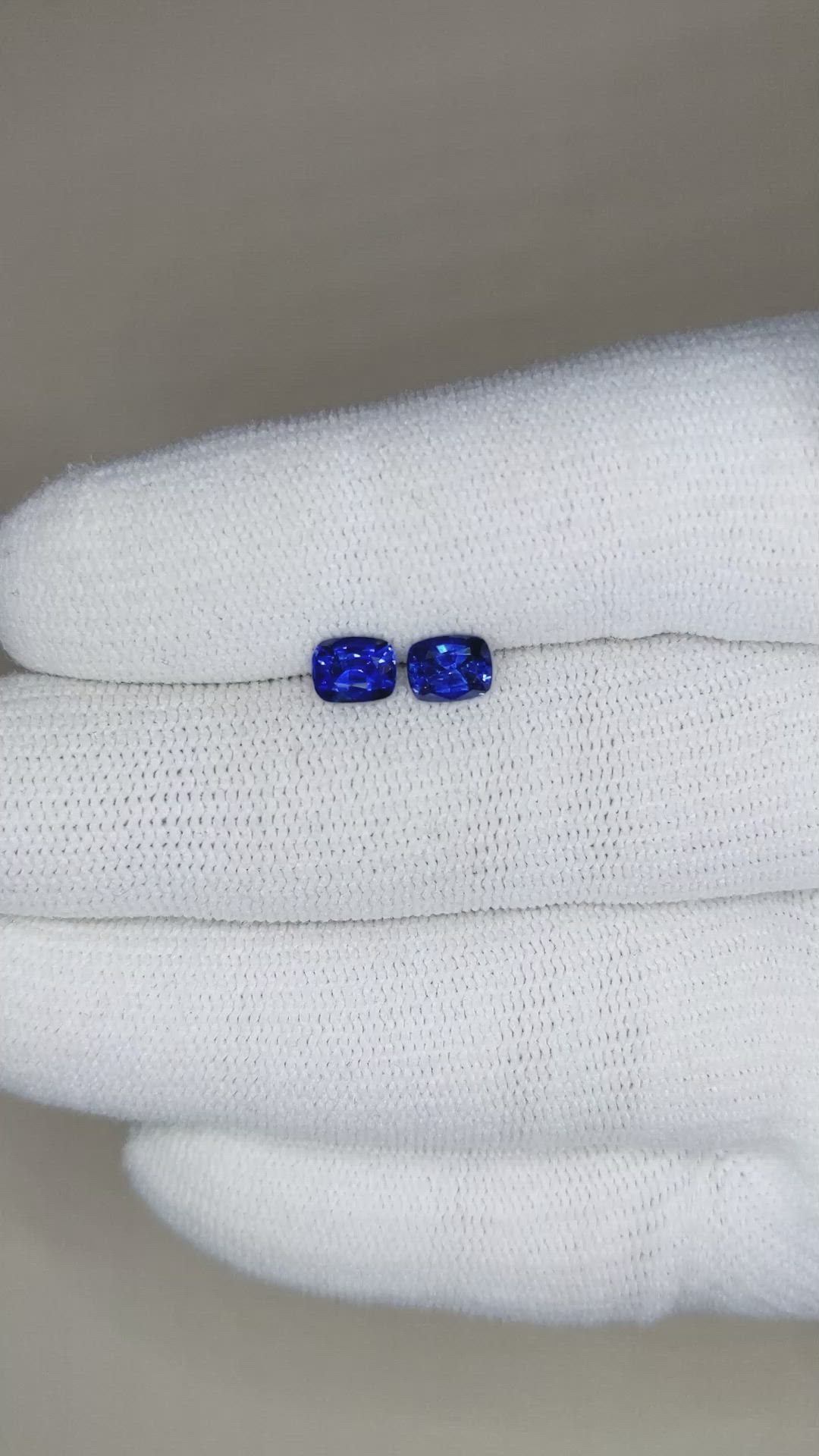 1.36 Ct.Tw.Total Carat Weight Blue Sapphire Pair from Ceylon (Sri Lanka) Size Video