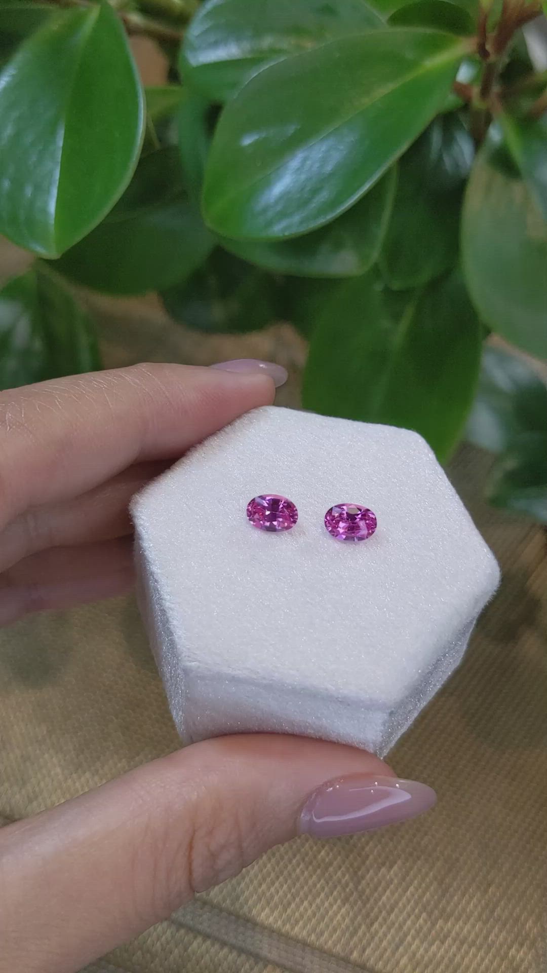 1.97&nbsp;Ct.Tw.Total Carat Weight Pink Sapphire Pair from Ceylon (Sri Lanka) Size Video