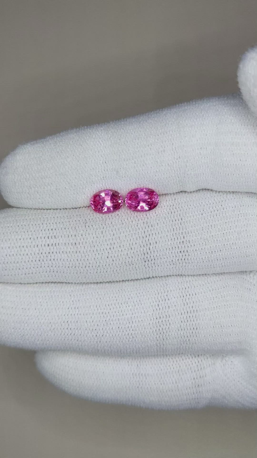 1.97&nbsp;Ct.Tw.Total Carat Weight Pink Sapphire Pair from Ceylon (Sri Lanka) Size Video