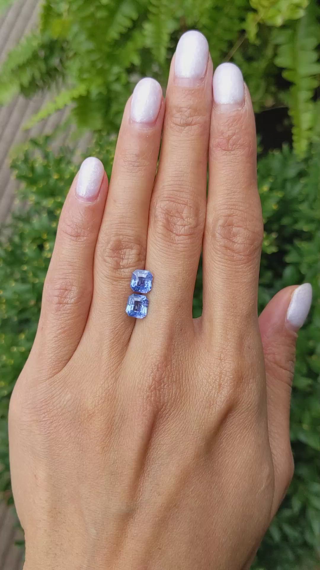 3.46&nbsp;Ct.Tw.Total Carat Weight Blue Sapphire Pair from Ceylon (Sri Lanka) Size Video