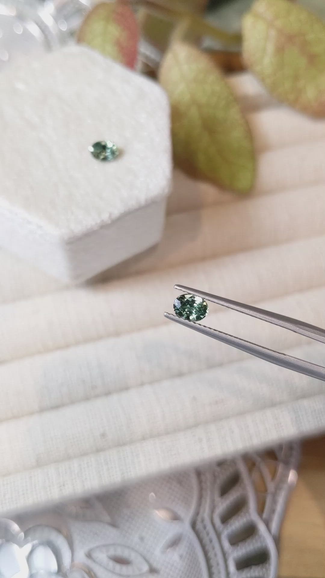 1.30&nbsp;Ct.Tw.Total Carat Weight Yellowish Green Sapphire Pair from Madagascar Size Video