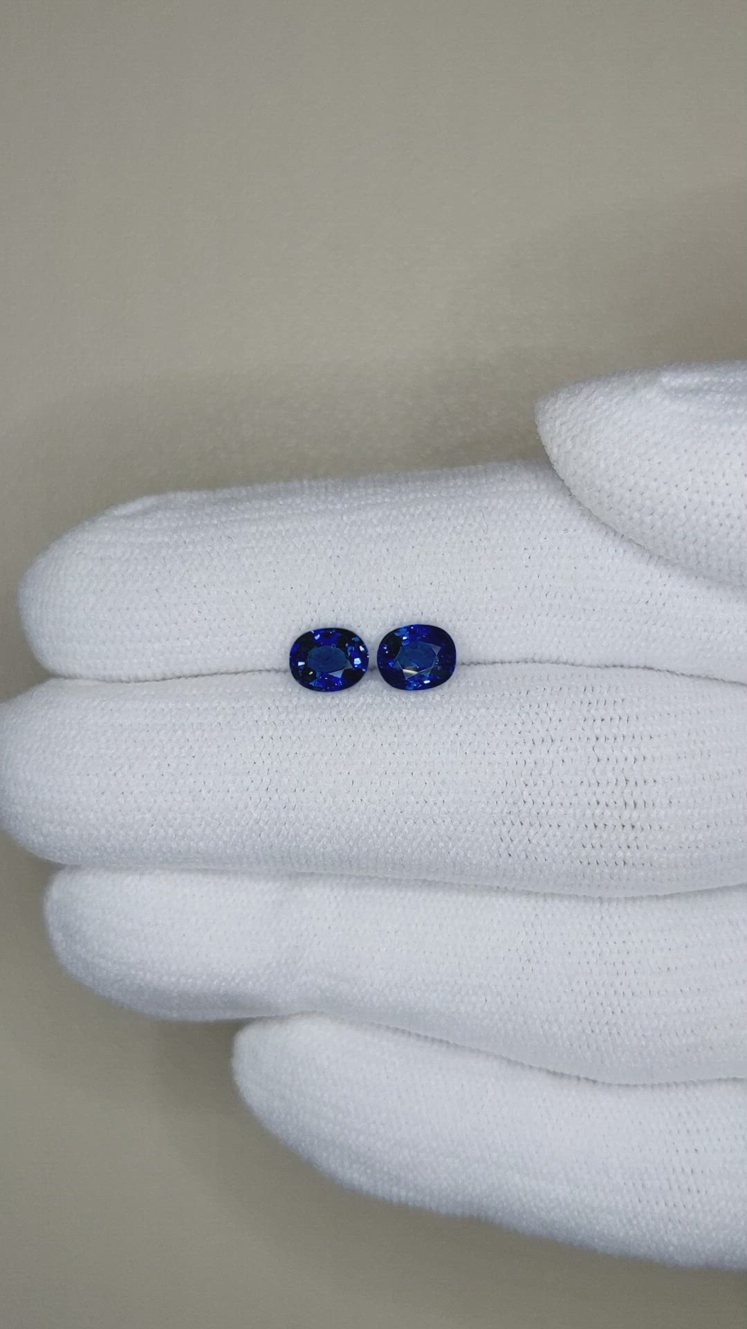 1.55 Ct.Tw.Total Carat Weight Blue Sapphire Pair from Ceylon (Sri Lanka) Size Video