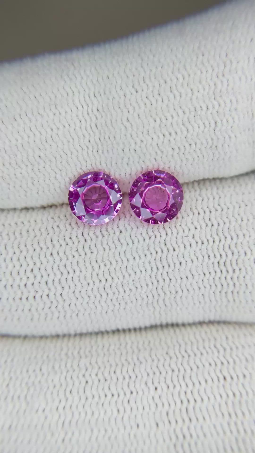 2.10&nbsp;Ct.Tw.Total Carat Weight Pink Sapphire Pair from Ceylon (Sri Lanka) Size Video