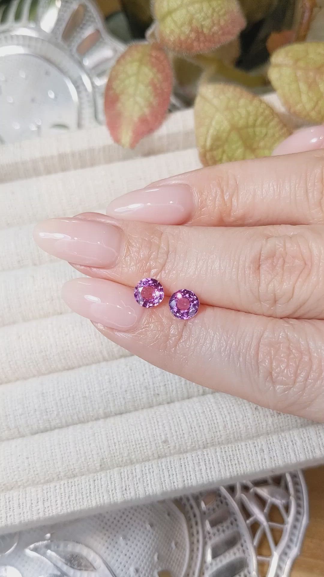 2.10&nbsp;Ct.Tw.Total Carat Weight Pink Sapphire Pair from Ceylon (Sri Lanka) Size Video