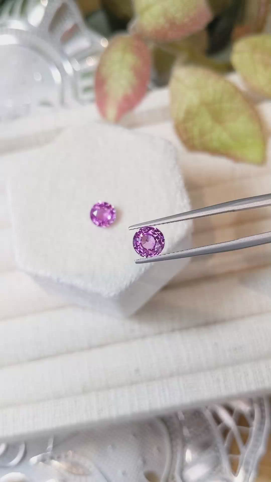 2.10&nbsp;Ct.Tw.Total Carat Weight Pink Sapphire Pair from Ceylon (Sri Lanka) Size Video