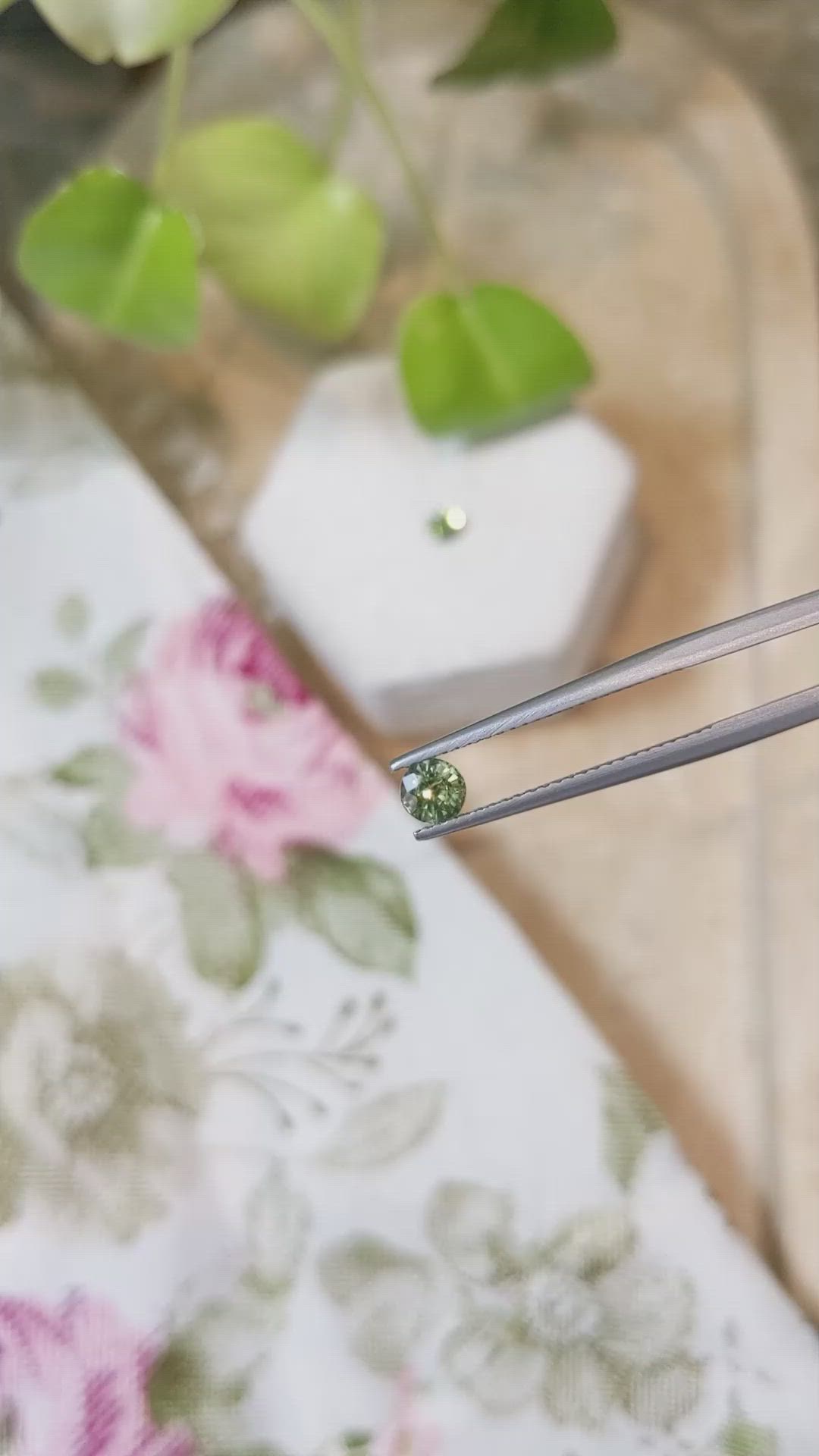 0.97&nbsp;Ct.Tw.Total Carat Weight Yellowish Green Sapphire Pair from Madagascar Size Video