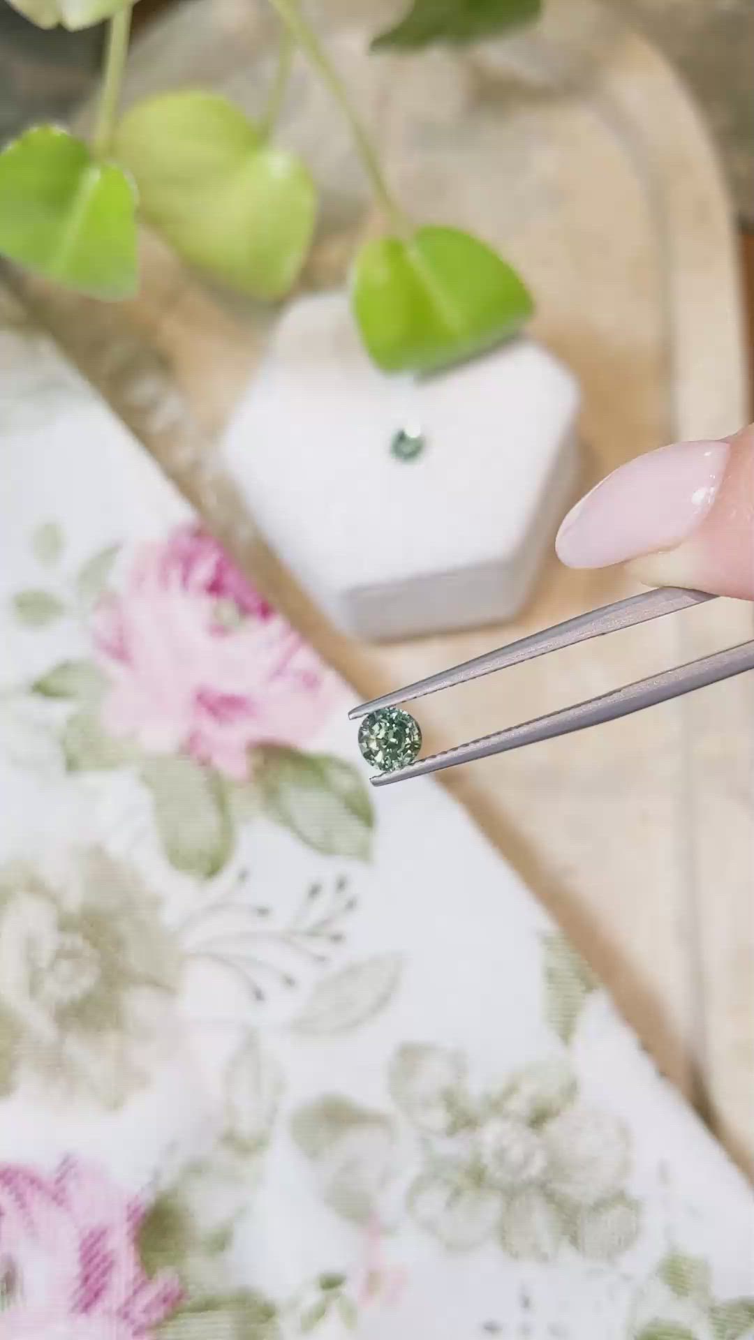 1.21&nbsp;Ct.Tw.Total Carat Weight Bluish Green Sapphire Pair from Madagascar Size Video