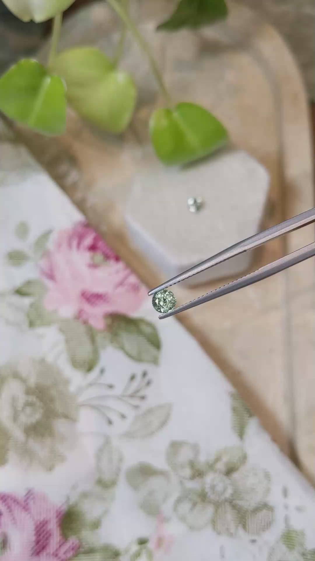 1.01 Ct.Tw.Total Carat Weight Bluish Green Sapphire Pair from Madagascar Size Video
