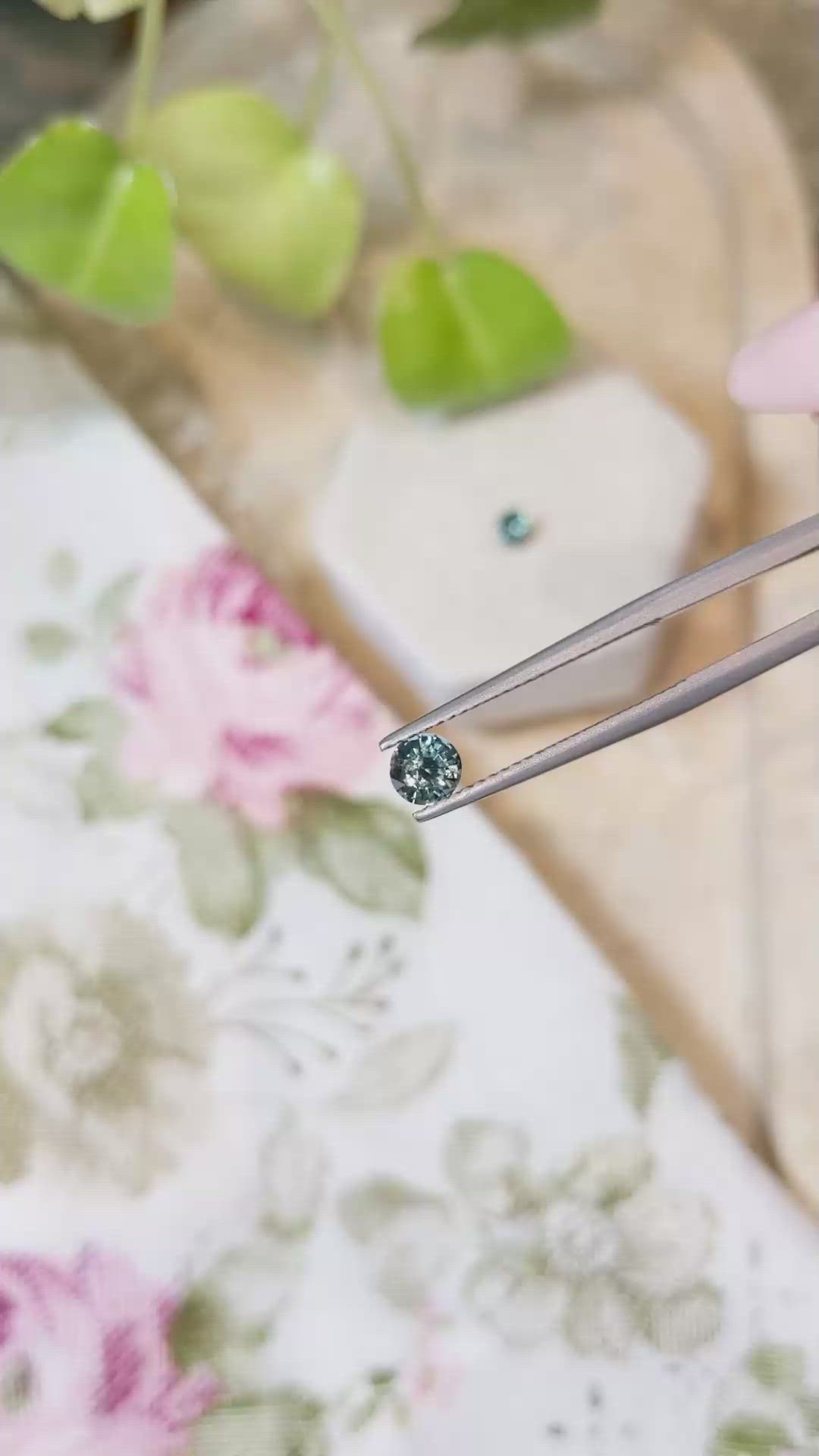 1.01 Ct.Tw.Total Carat Weight Greenish Blue Sapphire Pair from Madagascar Size Video