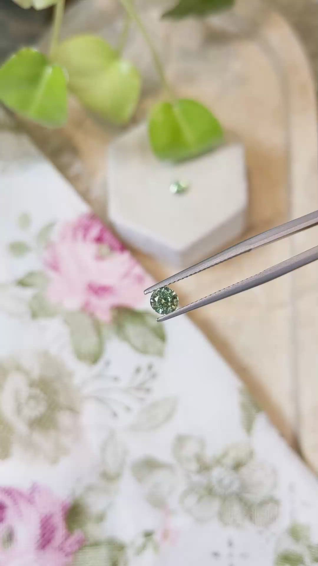1.23&nbsp;Ct.Tw.Total Carat Weight Green Sapphire Pair from Madagascar Size Video