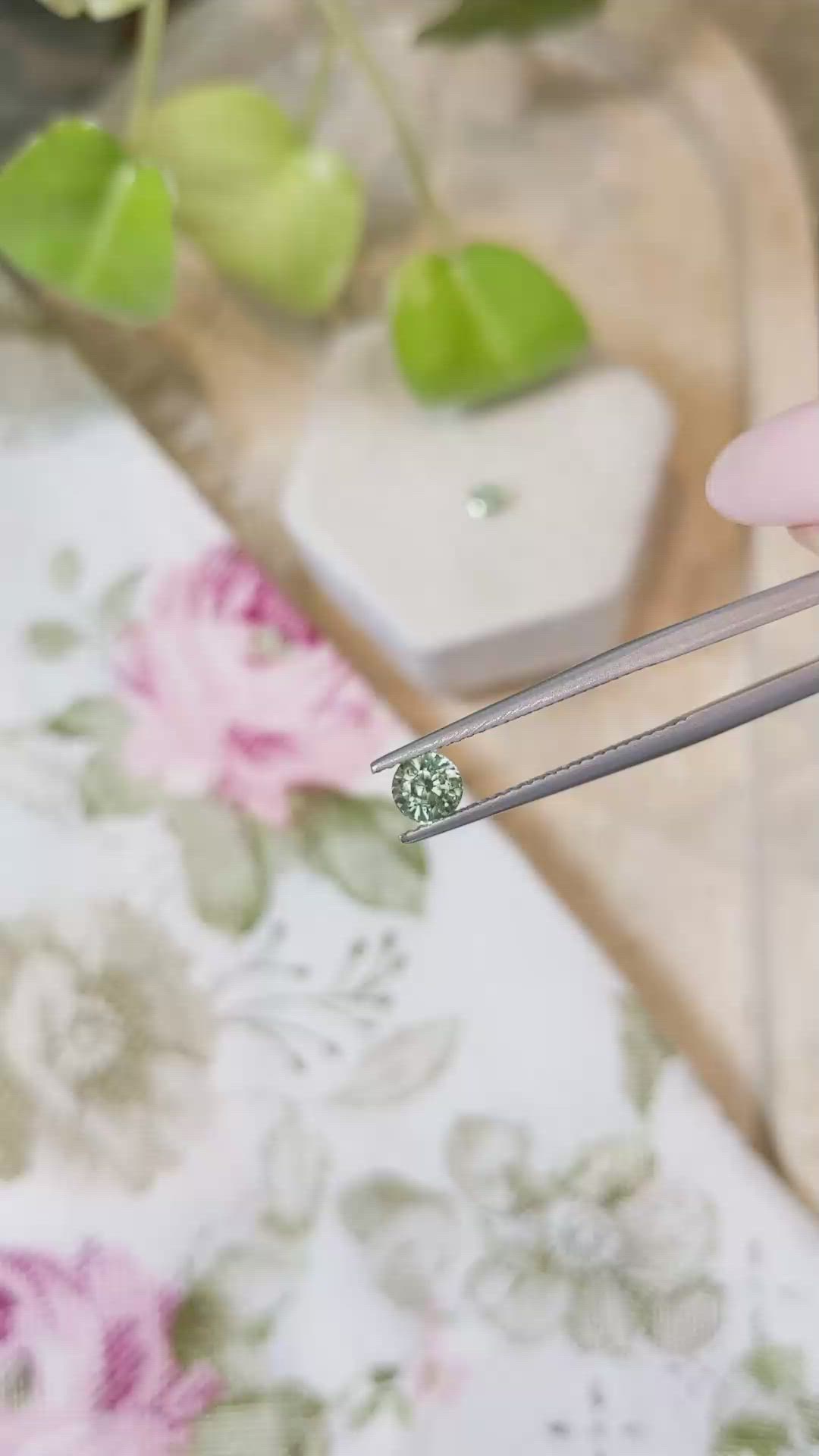 1.03&nbsp;Ct.Tw.Total Carat Weight Green Sapphire Pair from Madagascar Size Video