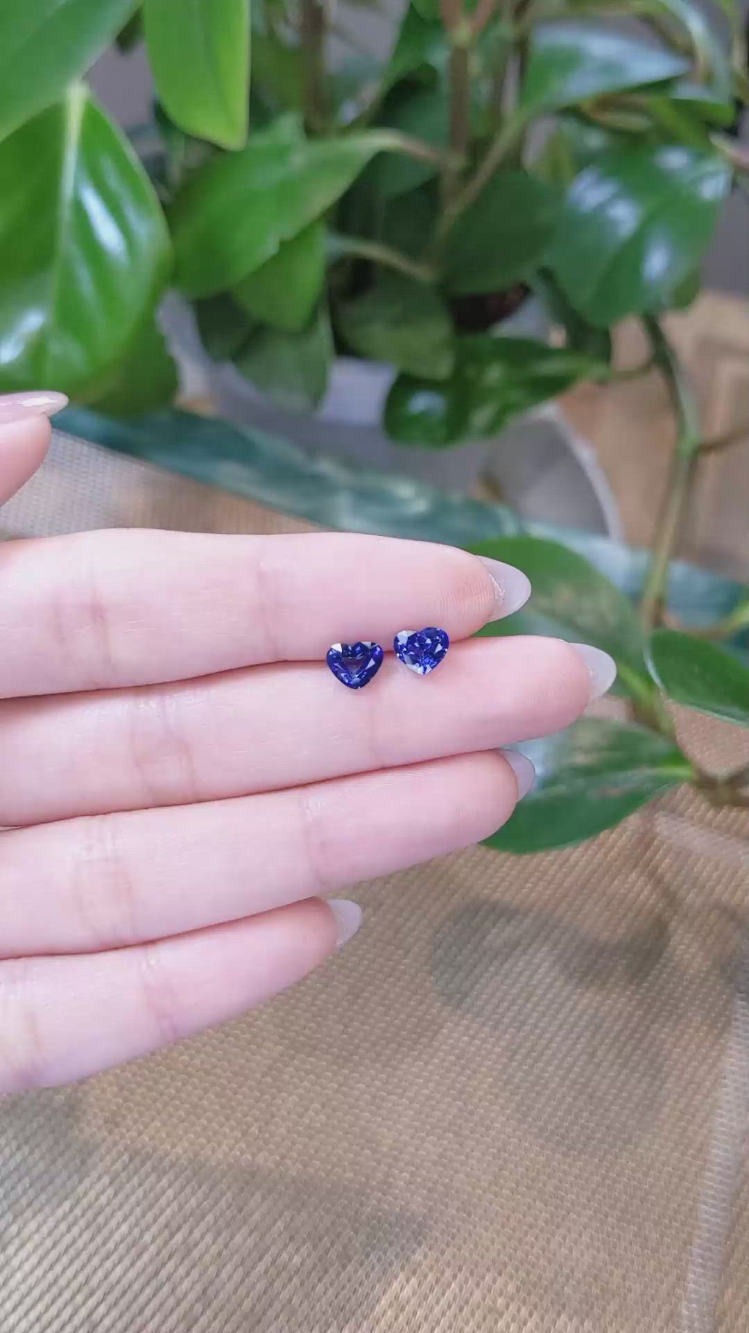 1.78&nbsp;Ct.Tw.Total Carat Weight Blue Sapphire Pair from Ceylon (Sri Lanka) Size Video