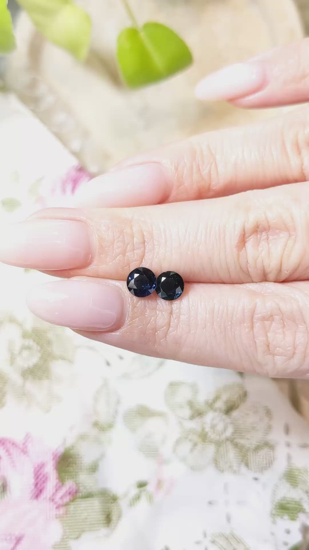 1.63 Ct.Tw.Total Carat Weight Blue Sapphire Pair from Ceylon (Sri Lanka) Size Video