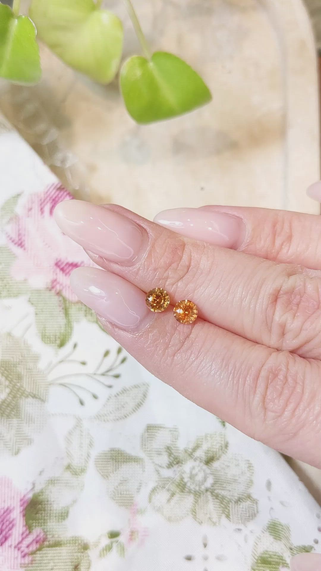 1.21&nbsp;Ct.Tw.Total Carat Weight Orange Sapphire Pair from Montana Size Video