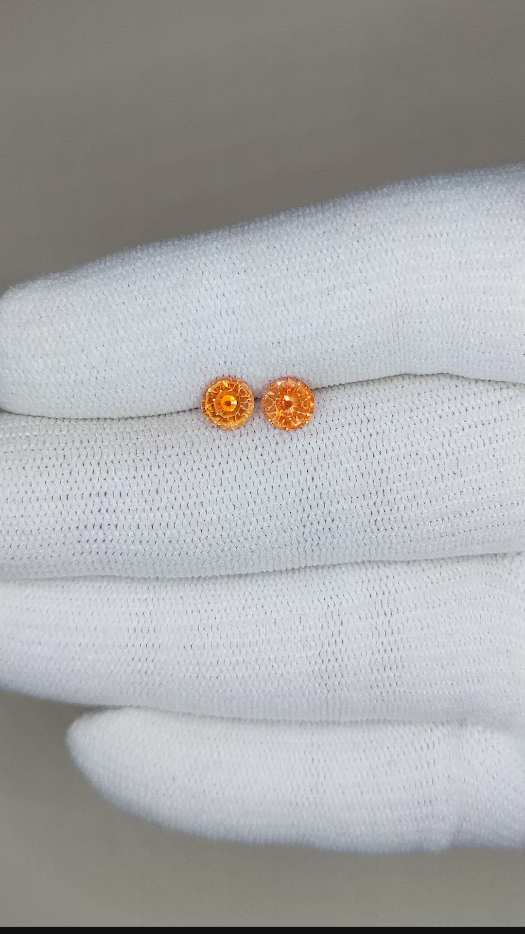 1.21&nbsp;Ct.Tw.Total Carat Weight Orange Sapphire Pair from Montana Size Video