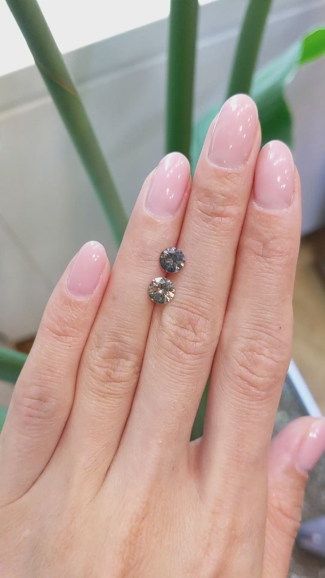 1.89 Ct.Tw.Total Carat Weight Color Change Sapphire Pair from Ceylon (Sri Lanka) Size Video