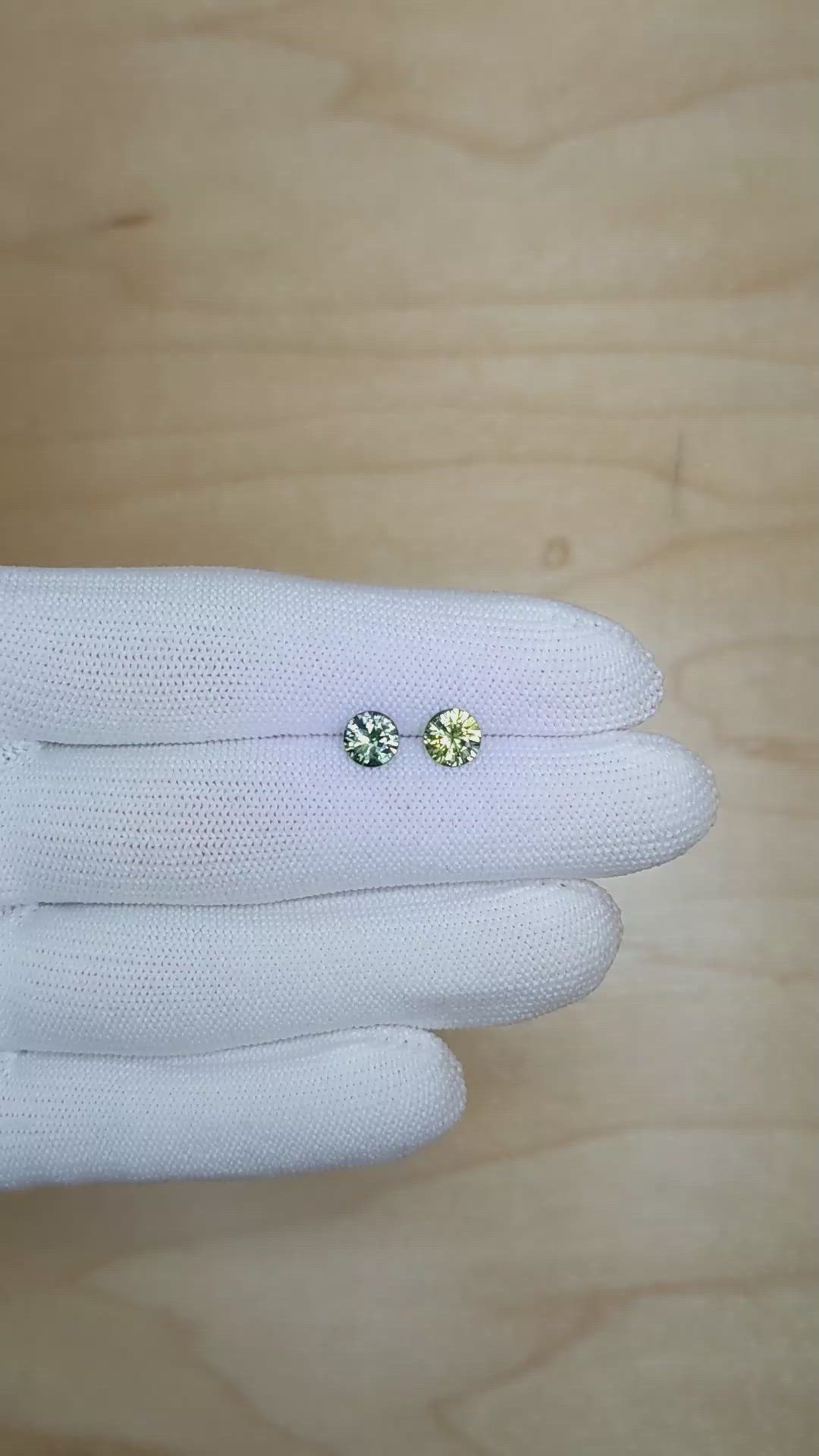 1.89 Ct.Tw.Total Carat Weight Color Change Sapphire Pair from Ceylon (Sri Lanka) Size Video
