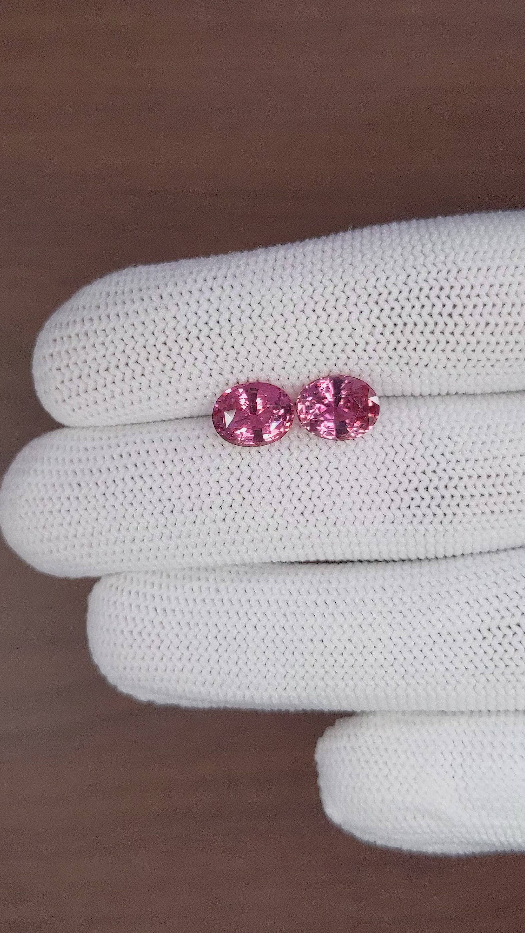 4.67 Ct.Tw.Total Carat Weight Pink Sapphire Pair from Ceylon (Sri Lanka) Size Video