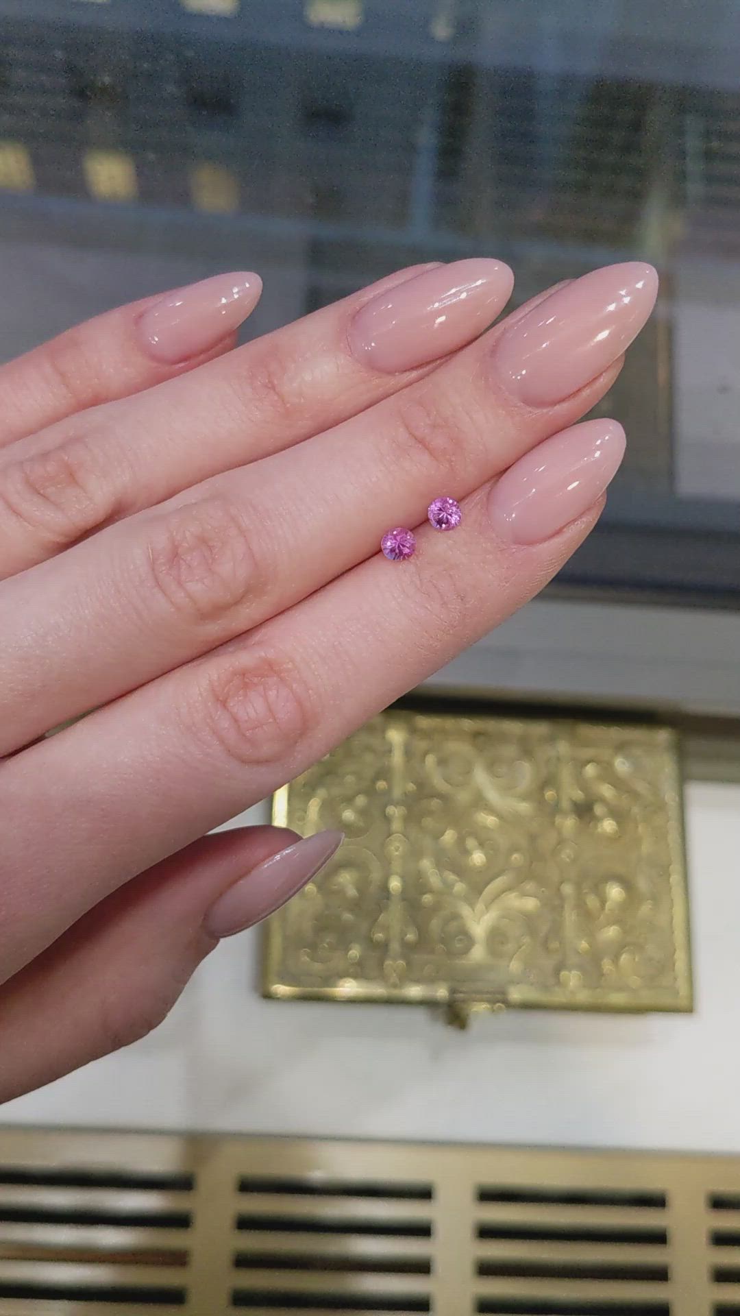 0.70&nbsp;Ct.Tw.Total Carat Weight Purplish Pink Sapphire Pair from Ceylon (Sri Lanka) Size Video