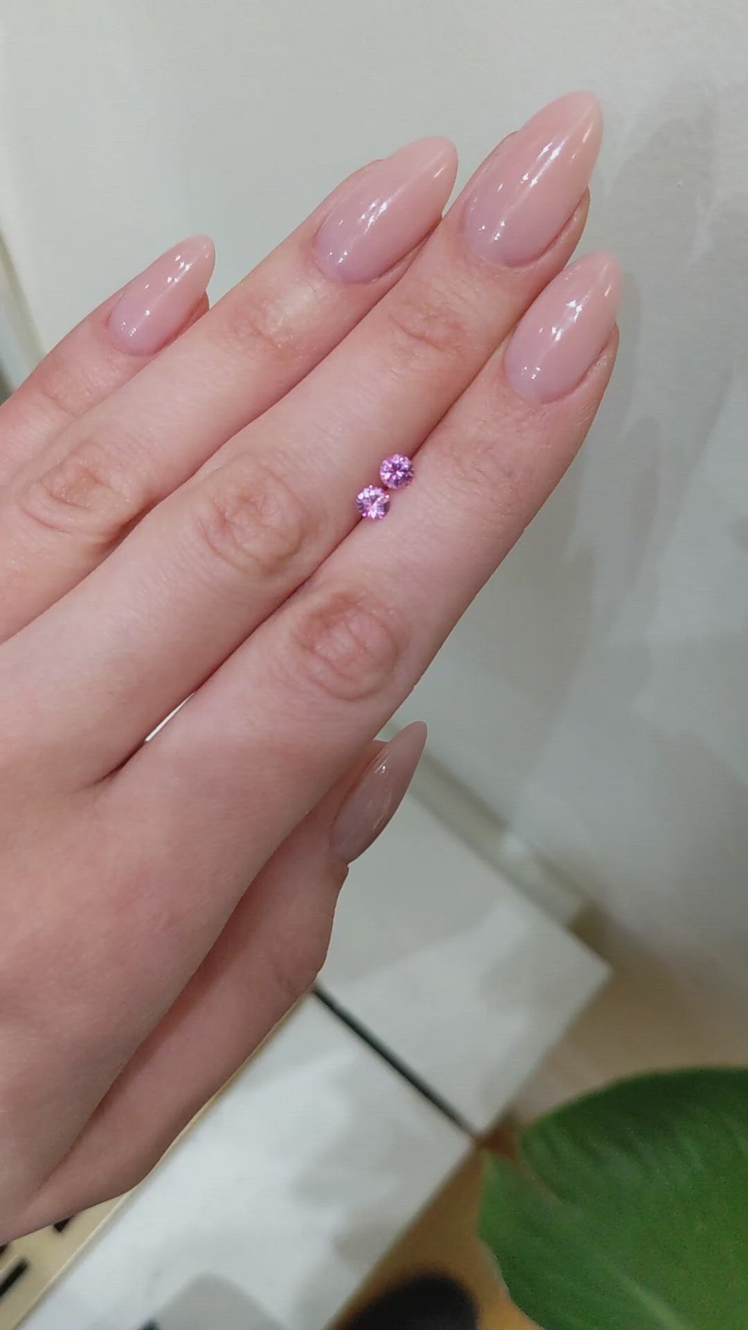 0.61&nbsp;Ct.Tw.Total Carat Weight Purplish Pink Sapphire Pair from Ceylon (Sri Lanka) Size Video