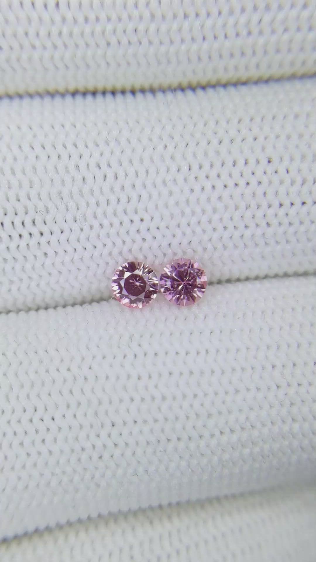 0.61&nbsp;Ct.Tw.Total Carat Weight Purplish Pink Sapphire Pair from Ceylon (Sri Lanka) Size Video