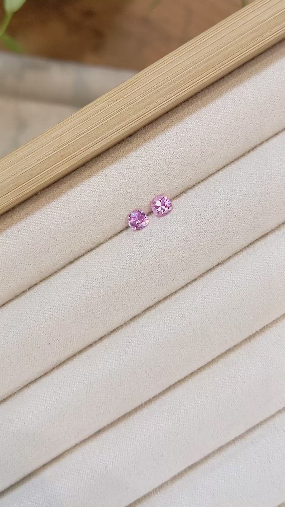 0.58 Ct.Tw.Total Carat Weight Pink Sapphire Pair from Ceylon (Sri Lanka) Size Video