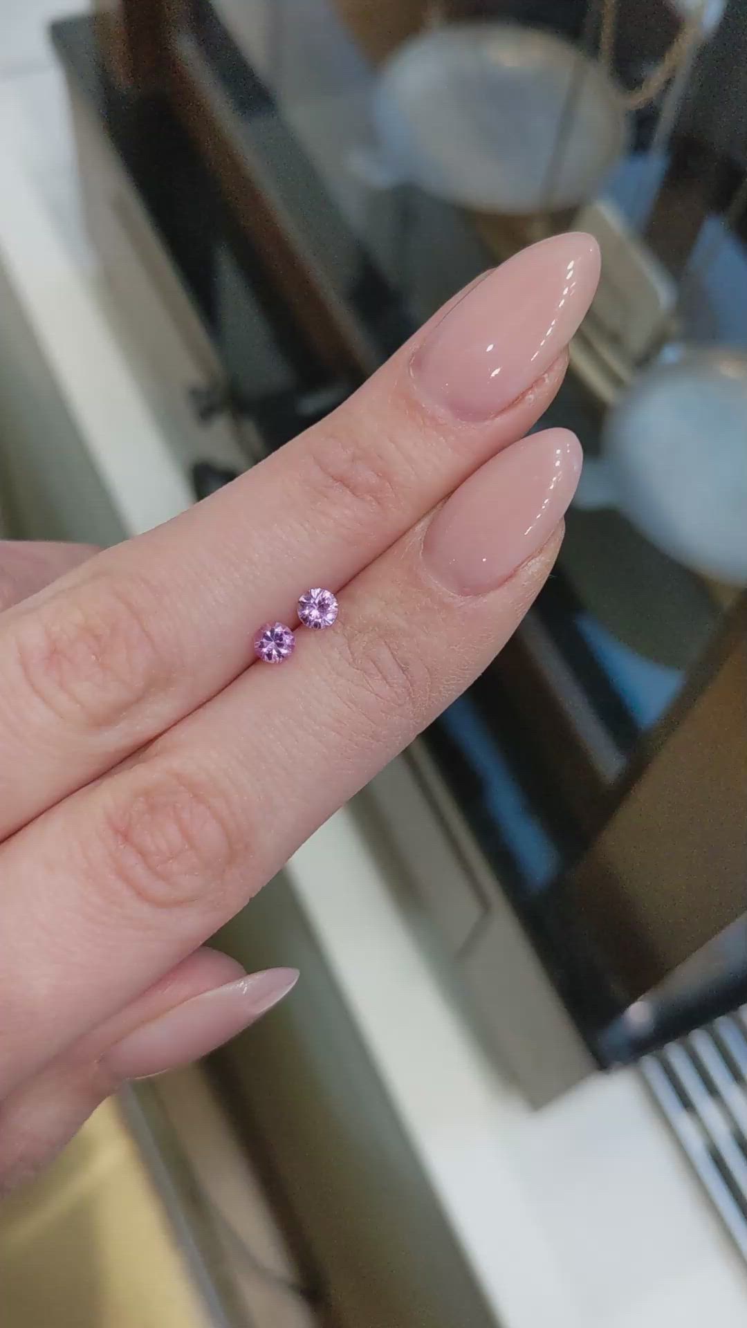 0.58&nbsp;Ct.Tw.Total Carat Weight Pink Sapphire Pair from Ceylon (Sri Lanka) Size Video