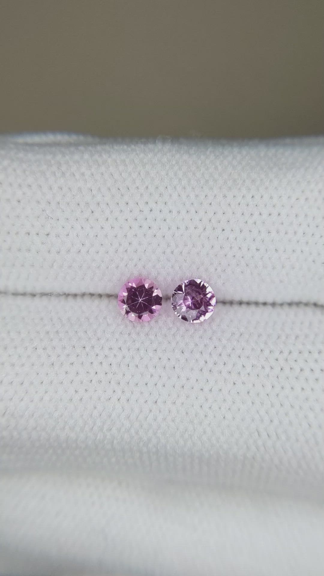 0.58 Ct.Tw.Total Carat Weight Pink Sapphire Pair from Ceylon (Sri Lanka) Size Video