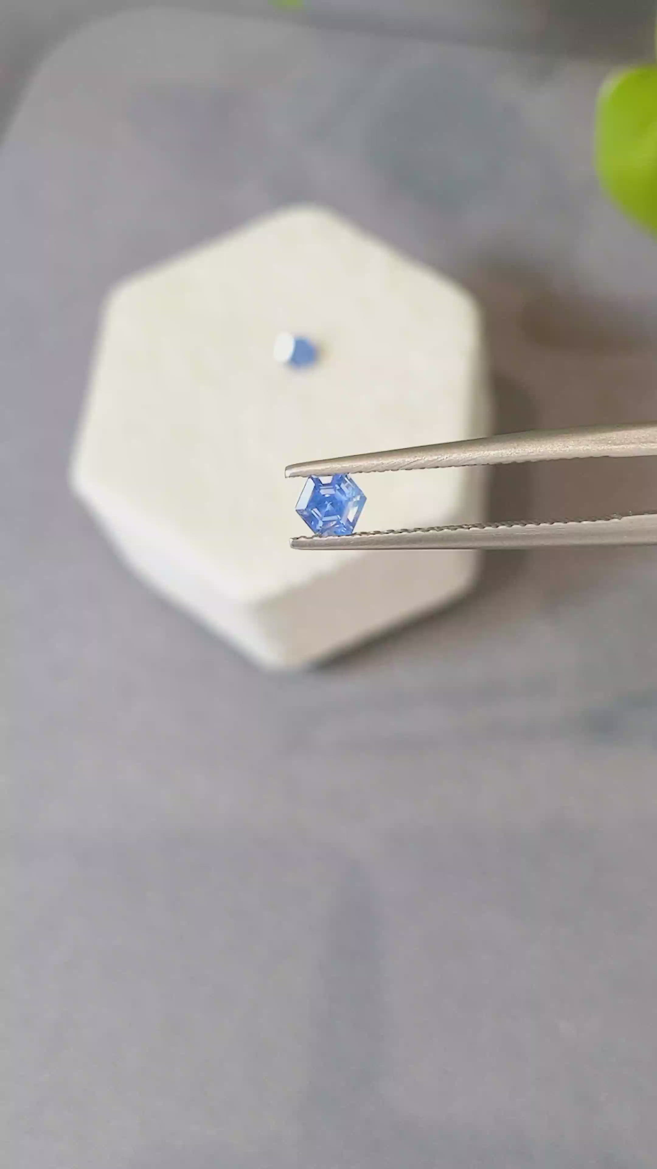 0.71 Ct.Tw.Total Carat Weight Blue Sapphire Pair from Ceylon (Sri Lanka) Size Video