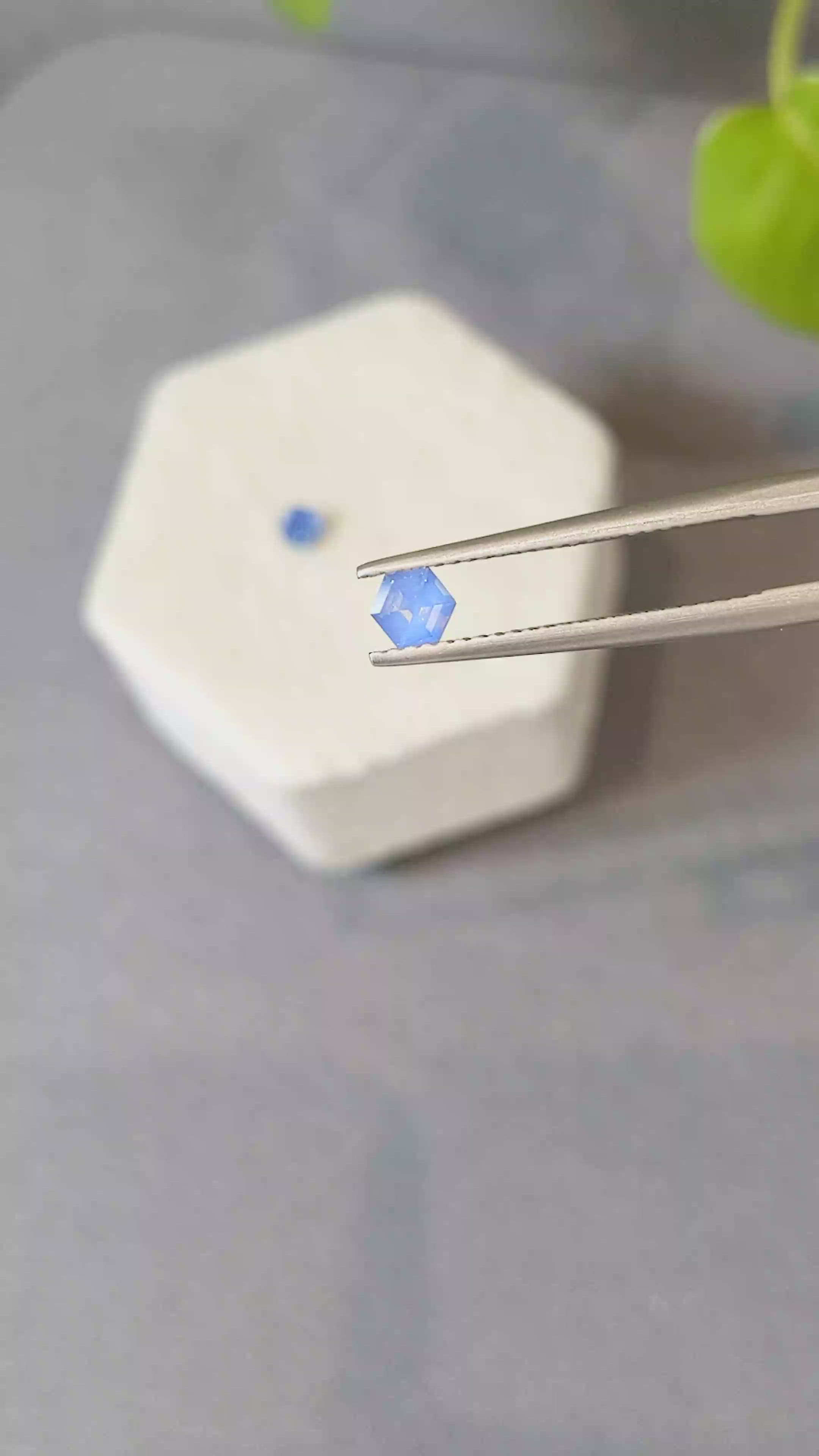 0.71 Ct.Tw.Total Carat Weight Blue Sapphire Pair from Ceylon (Sri Lanka) Size Video