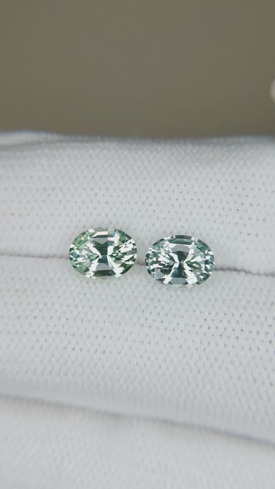 2.37&nbsp;Ct.Tw.Total Carat Weight Green Sapphire Pair from Madagascar Size Video