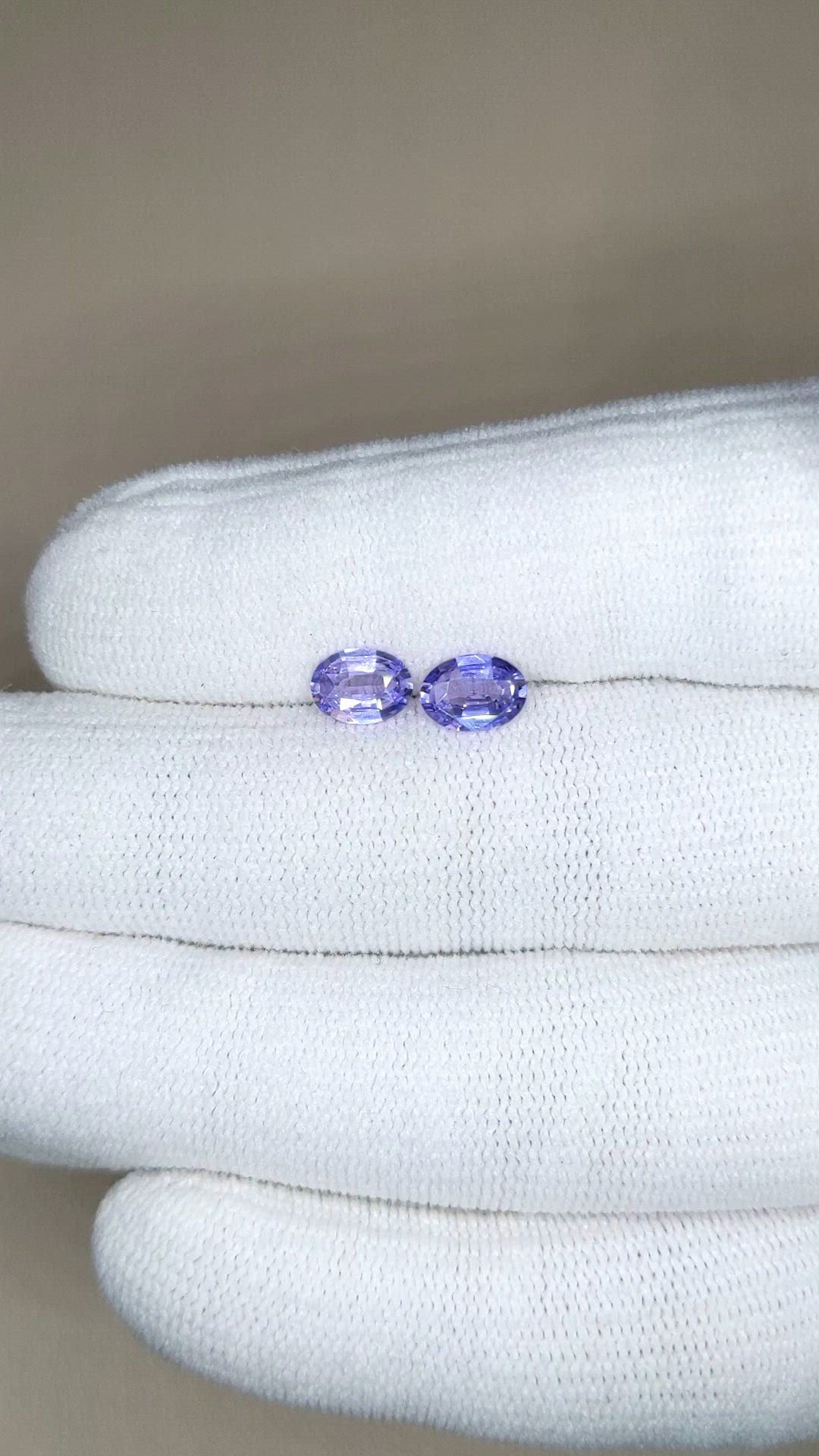 1.43&nbsp;Ct.Tw.Total Carat Weight Bluish Purple Sapphire Pair from Ceylon (Sri Lanka) Size Video