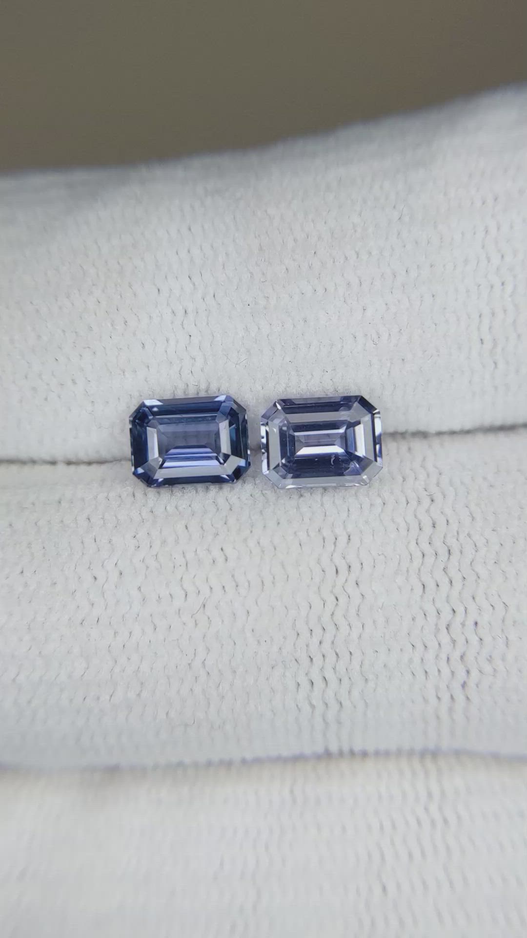 2.08&nbsp;Ct.Tw.Total Carat Weight Blue Sapphire Pair from Madagascar Size Video