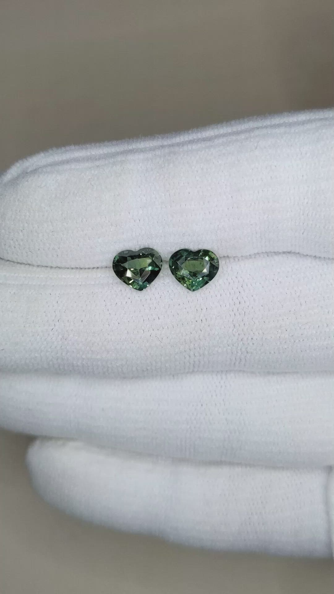 2.06 Ct.Tw.Total Carat Weight Bluish Green Sapphire Pair from Madagascar Size Video