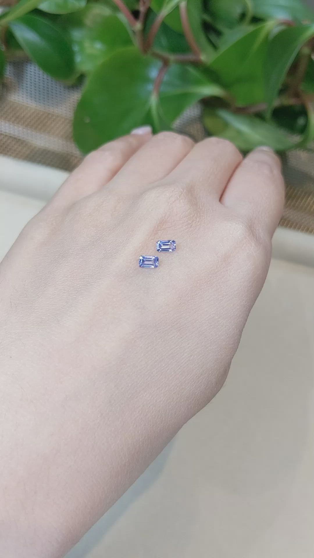 0.69&nbsp;Ct.Tw.Total Carat Weight Blue Sapphire Pair from Ceylon (Sri Lanka) Size Video