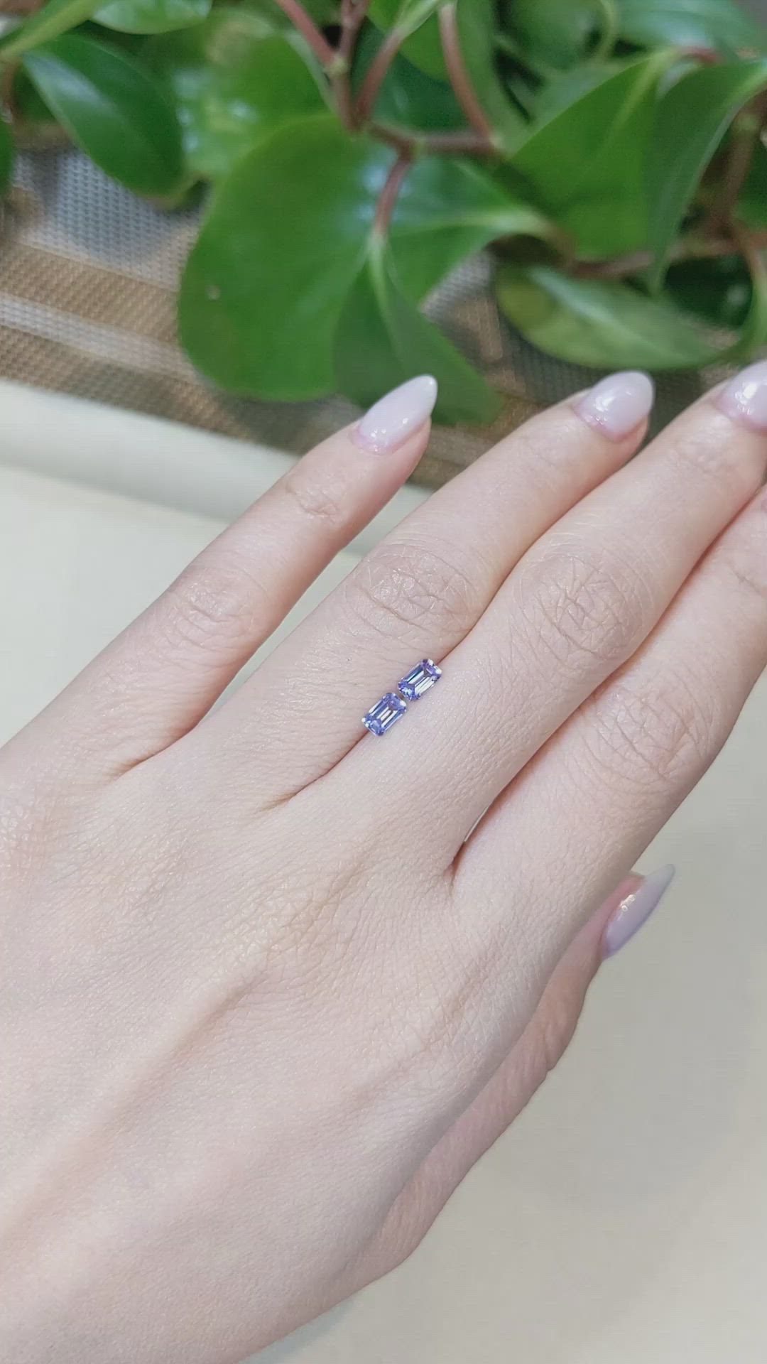 0.69&nbsp;Ct.Tw.Total Carat Weight Blue Sapphire Pair from Ceylon (Sri Lanka) Size Video