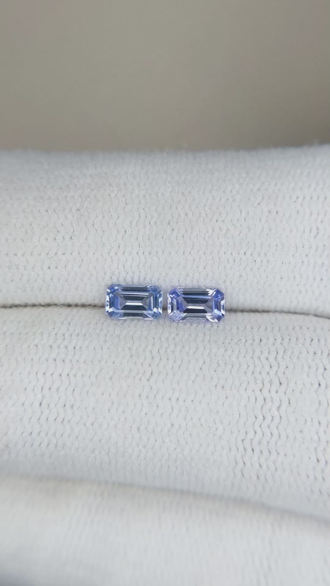 0.69&nbsp;Ct.Tw.Total Carat Weight Blue Sapphire Pair from Ceylon (Sri Lanka) Size Video