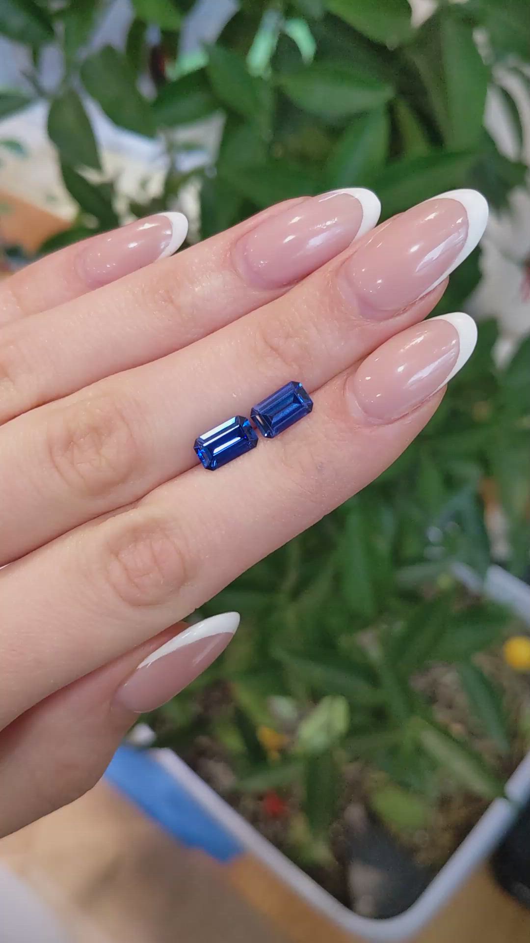2.99 Ct.Tw.Total Carat Weight Blue Sapphire Pair from Ceylon (Sri Lanka) Size Video