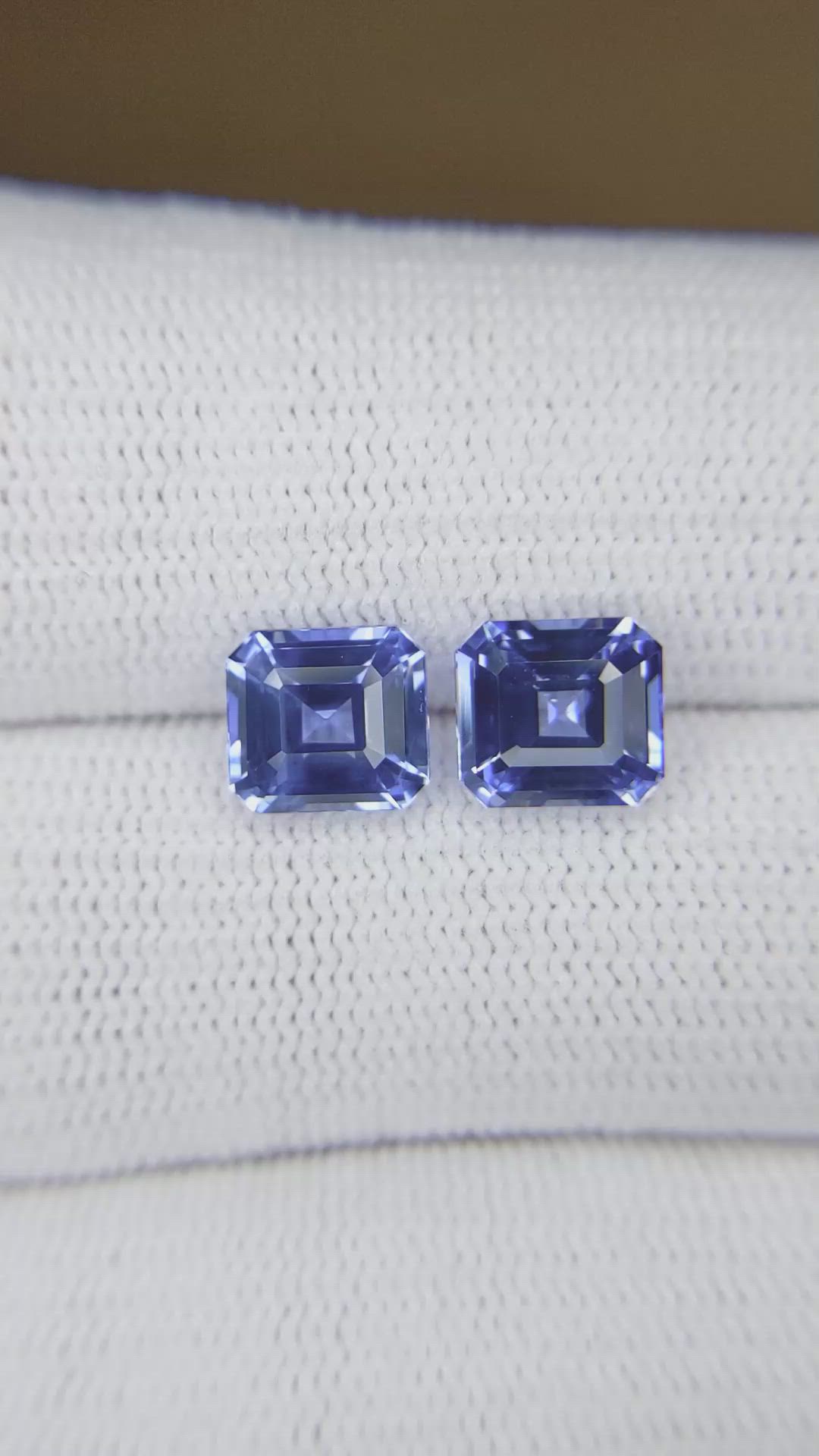 4.82 Ct.Tw.Total Carat Weight Blue Sapphire Pair from Ceylon (Sri Lanka) Size Video