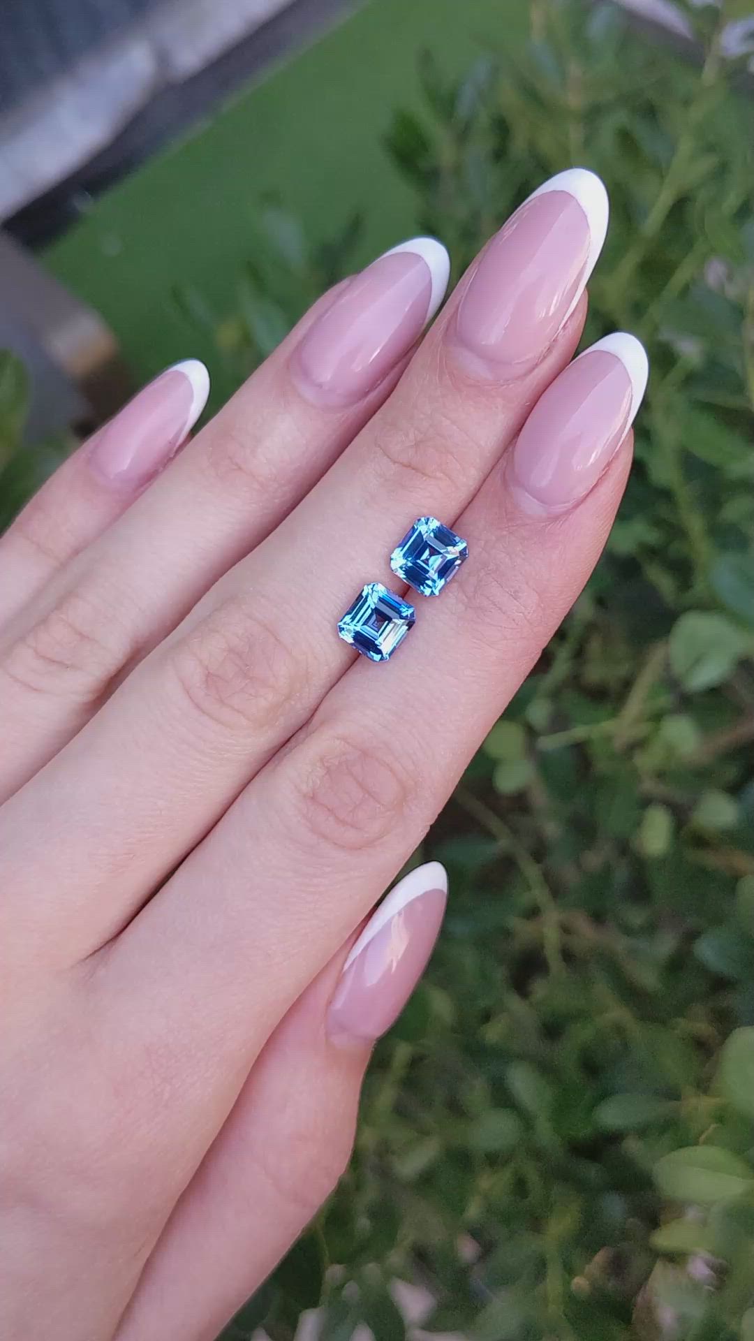 4.82 Ct.Tw.Total Carat Weight Blue Sapphire Pair from Ceylon (Sri Lanka) Size Video