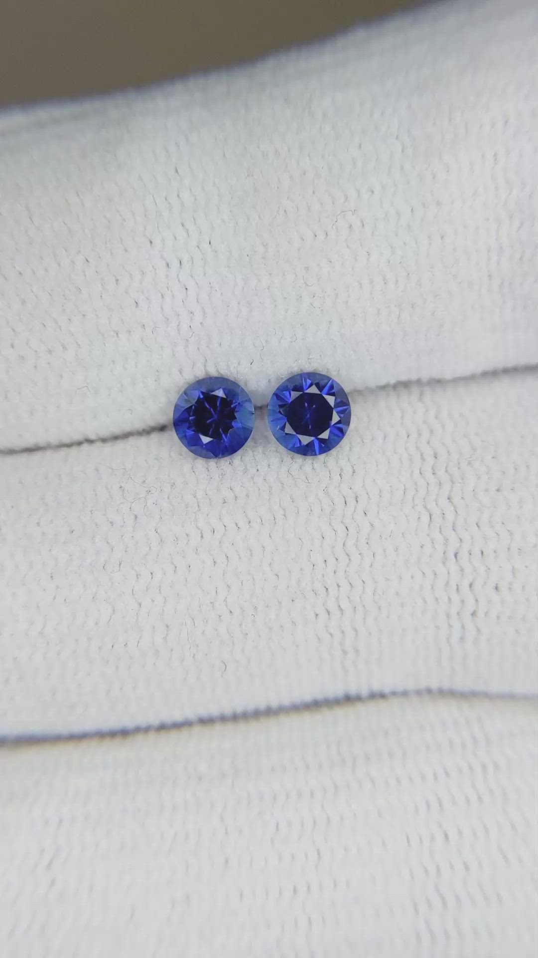 0.83 Ct.Tw.Total Carat Weight Blue Sapphire Pair from Ceylon (Sri Lanka) Size Video