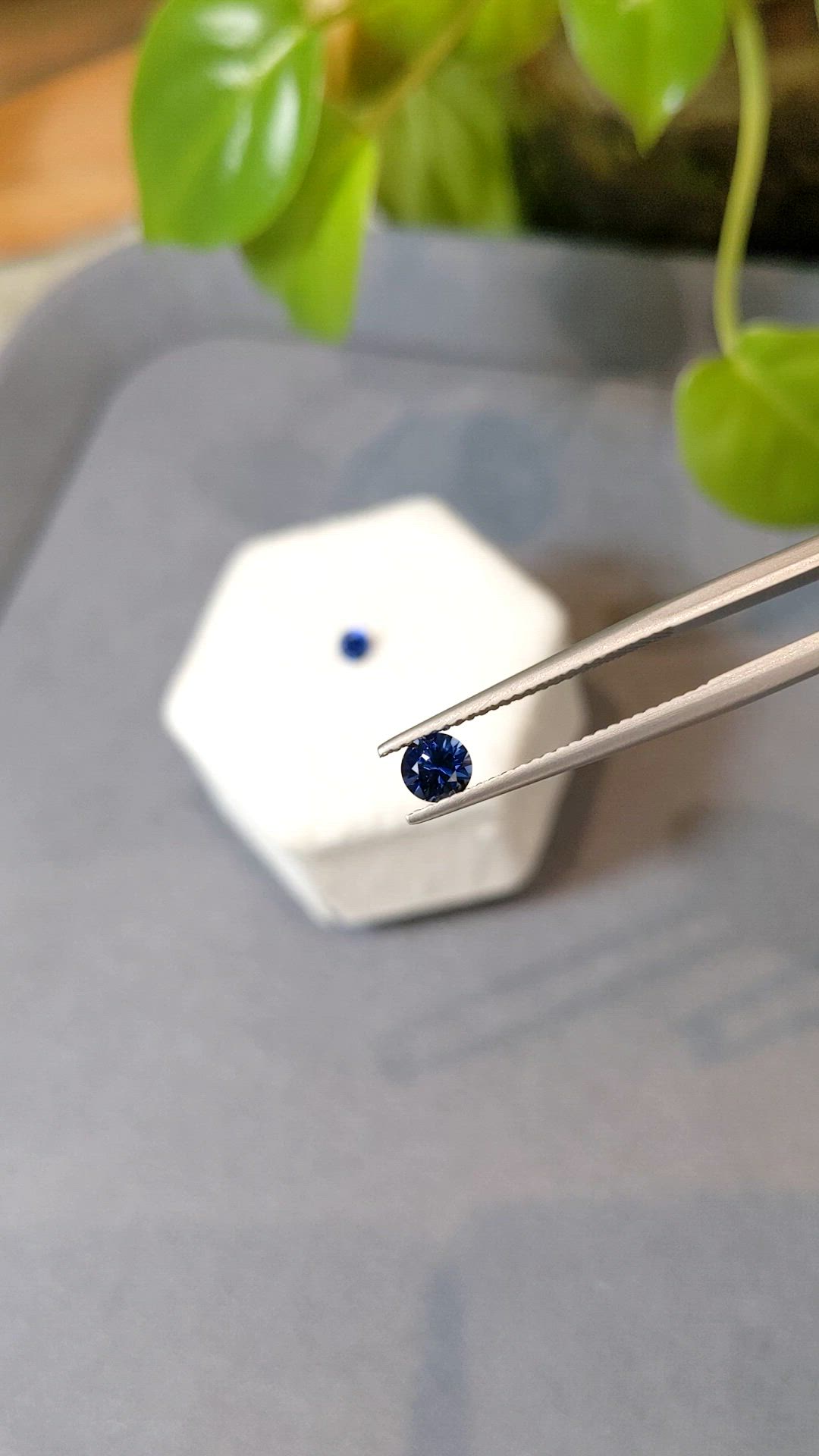 0.83 Ct.Tw.Total Carat Weight Blue Sapphire Pair from Ceylon (Sri Lanka) Size Video