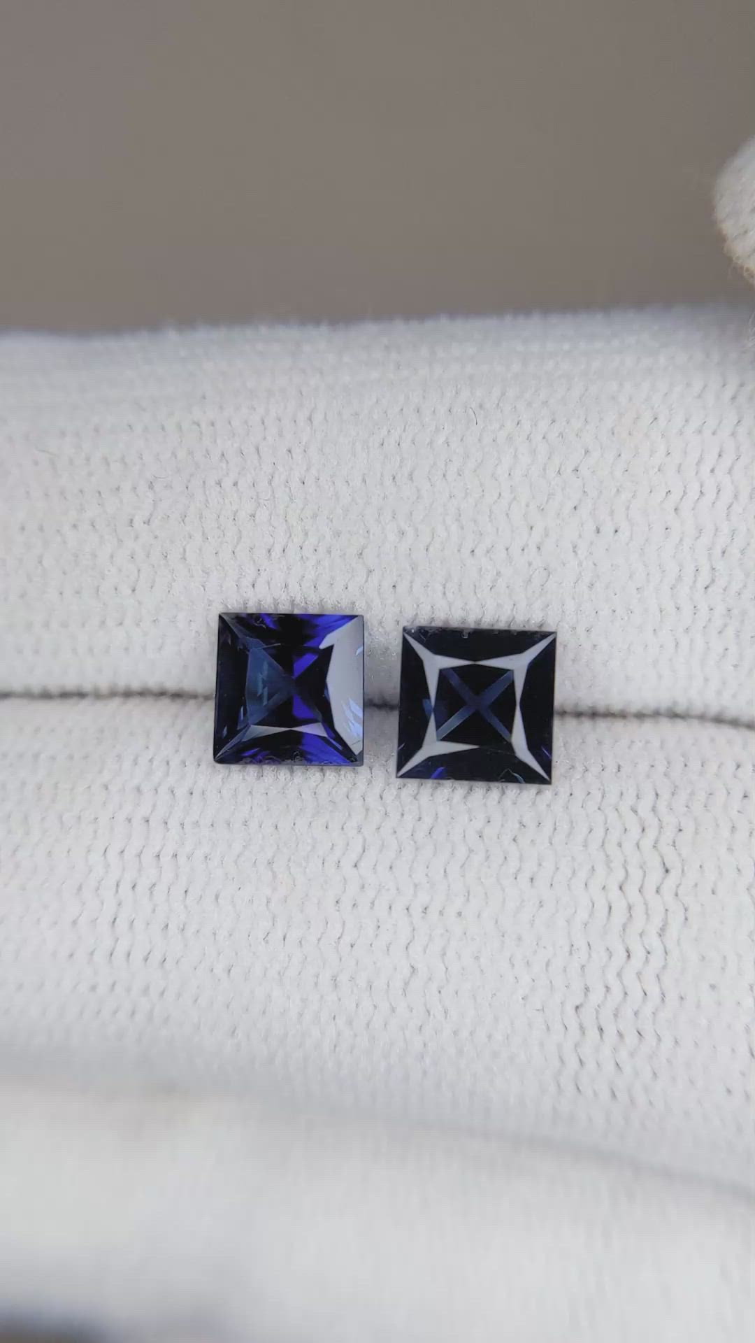 1.99 Ct.Tw.Total Carat Weight Blue Sapphire Pair from Ceylon (Sri Lanka) Size Video