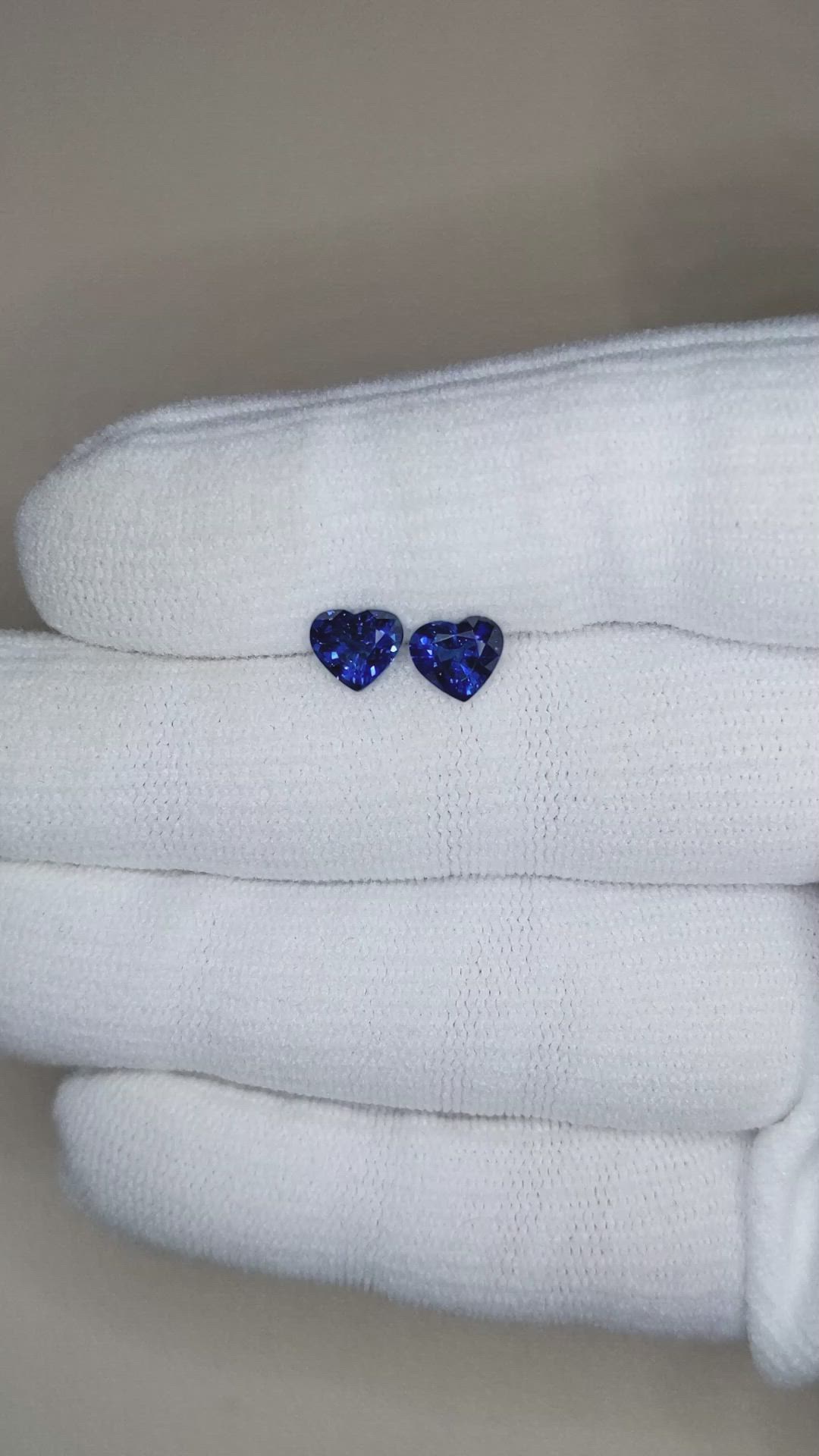1.88 Ct.Tw.Total Carat Weight Blue Sapphire Pair from Ceylon (Sri Lanka) Size Video
