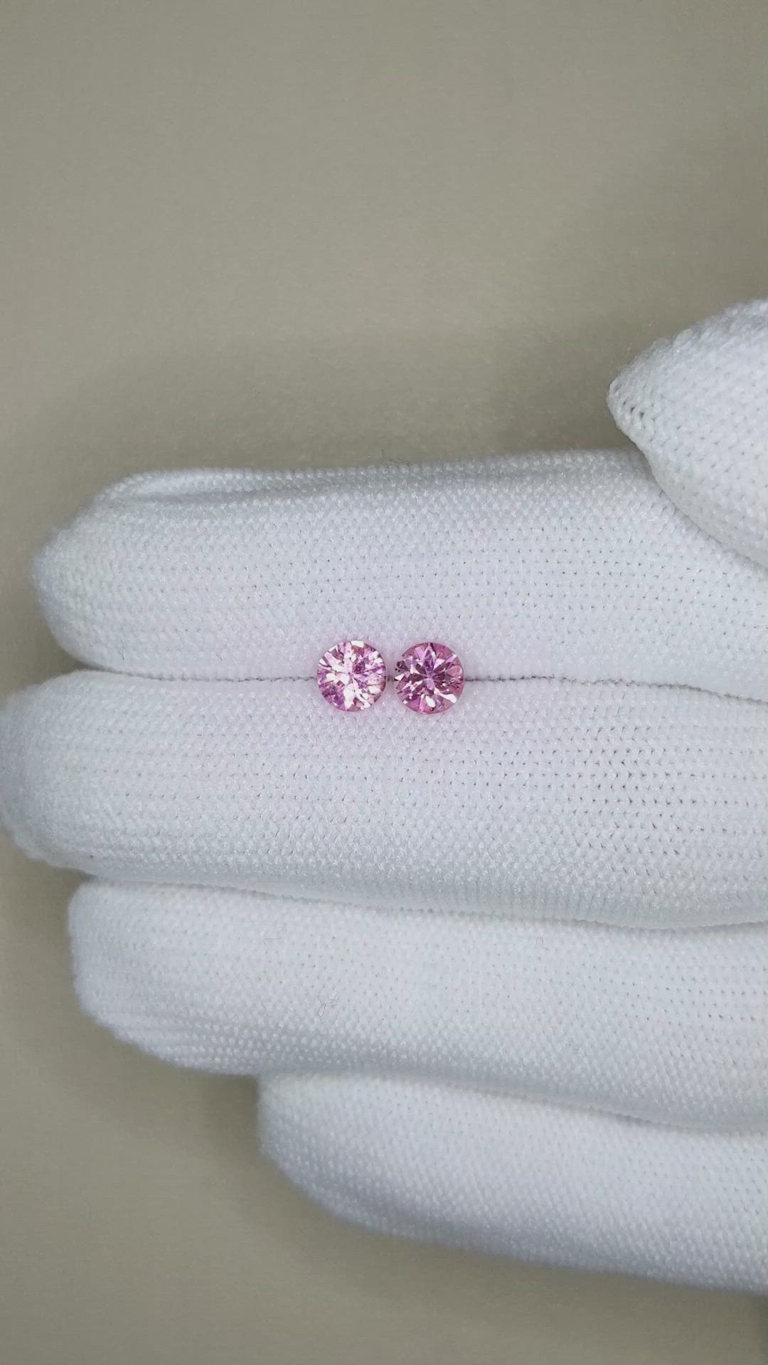 1.00 Ct.Tw.Total Carat Weight Pink Sapphire Pair from Ceylon (Sri Lanka) Size Video