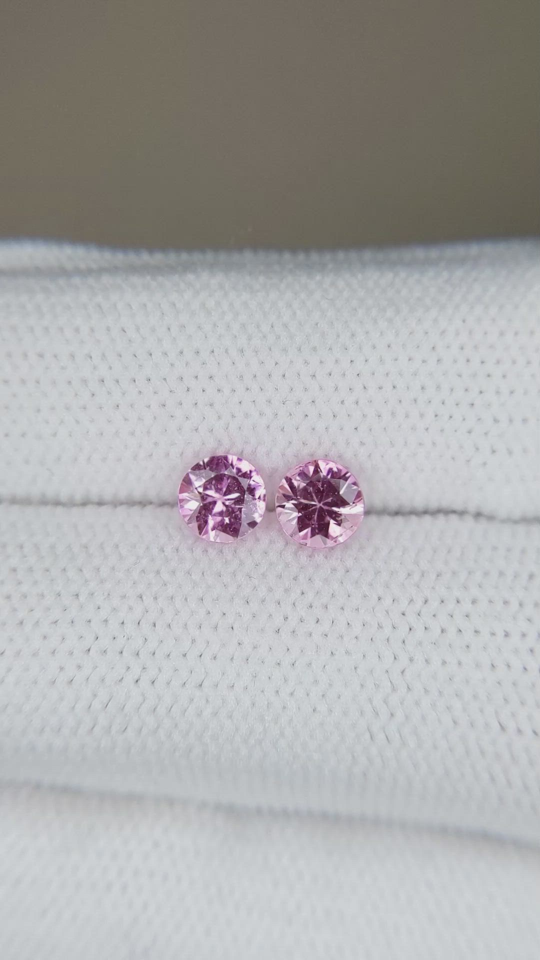 1.00 Ct.Tw.Total Carat Weight Pink Sapphire Pair from Ceylon (Sri Lanka) Size Video