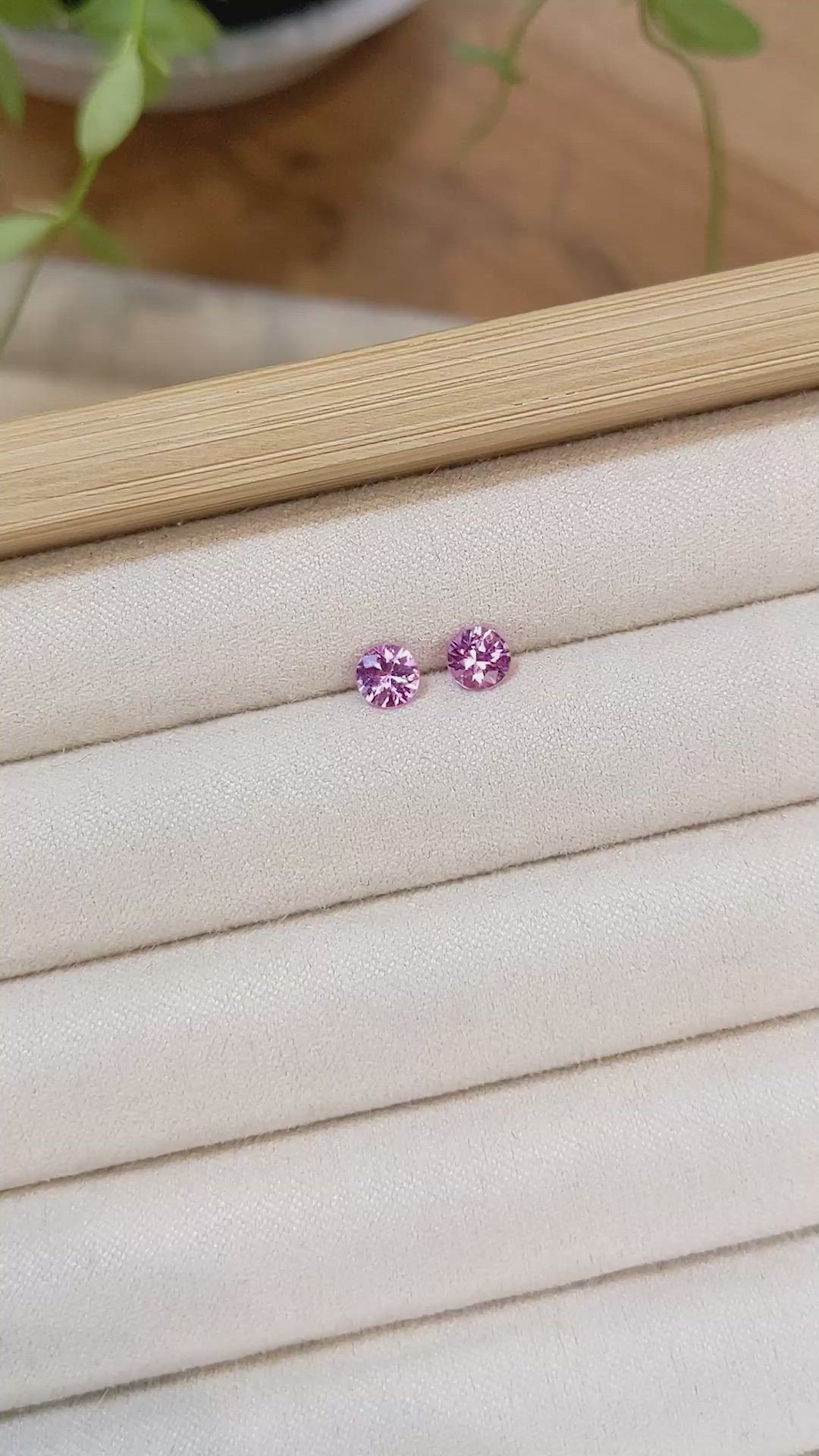 1.00 Ct.Tw.Total Carat Weight Pink Sapphire Pair from Ceylon (Sri Lanka) Size Video