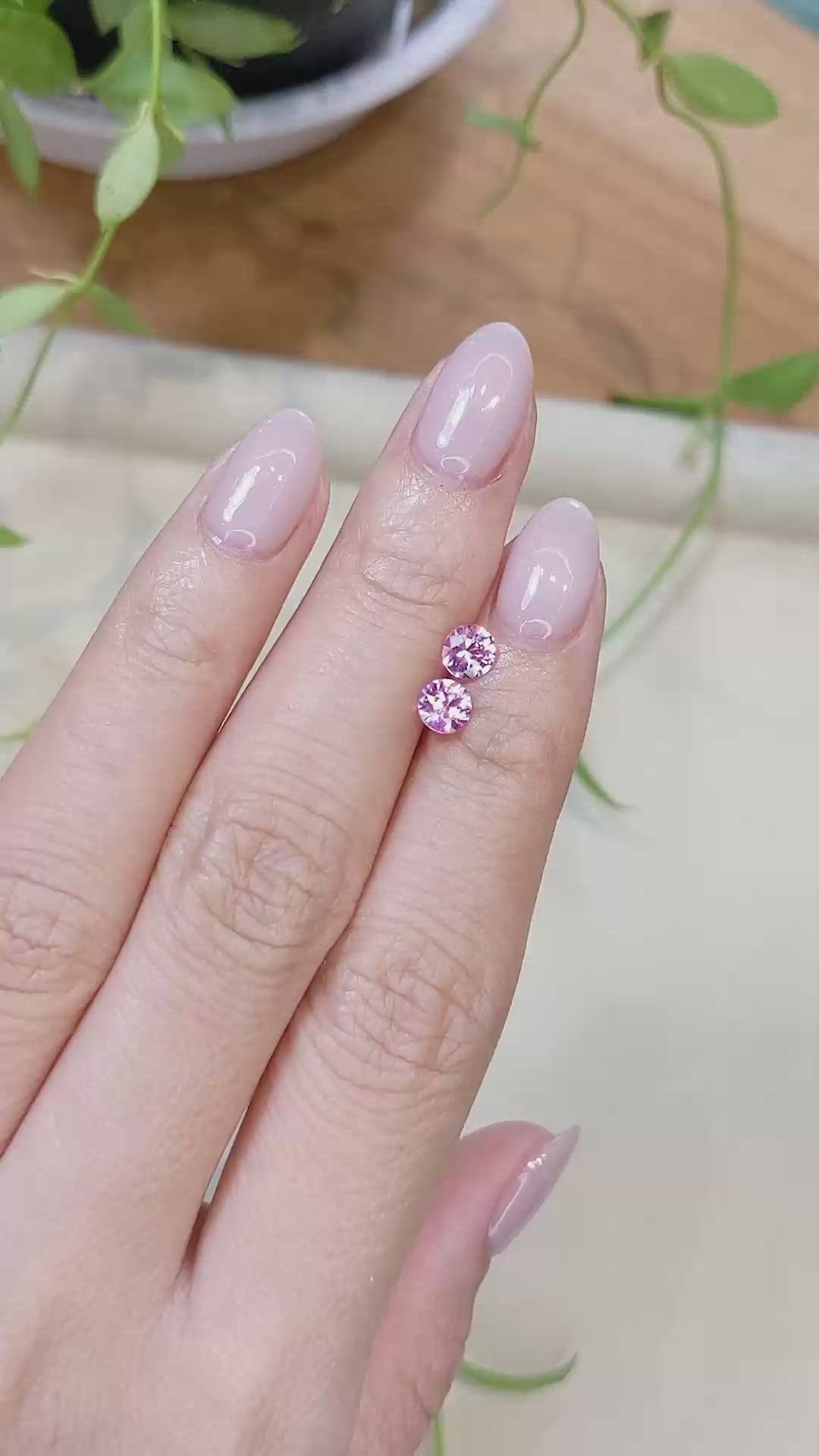 1.00 Ct.Tw.Total Carat Weight Pink Sapphire Pair from Ceylon (Sri Lanka) Size Video