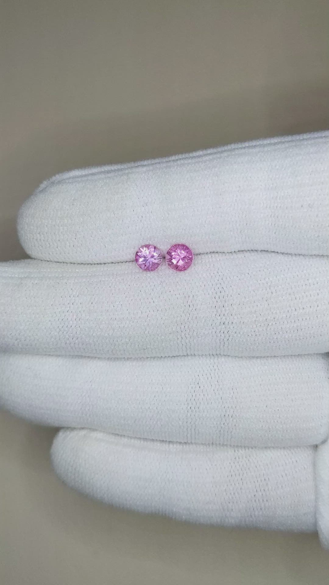 1.13 Ct.Tw.Total Carat Weight Pink Sapphire Pair from Ceylon (Sri Lanka) Size Video